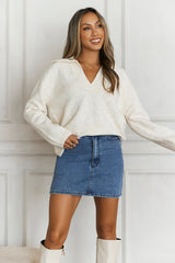 HELLO MOLLY Winter Kiss Knitted Sweater Beige