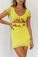 HELLO MOLLY Made In Paradise Mini Dress Yellow