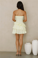 Run This Night Strapless Mini Dress Yellow