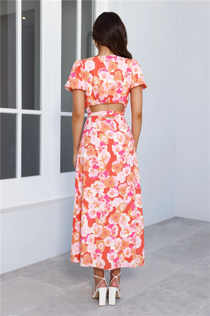 HELLO MOLLY Blossom Fantasy Midi Dress Print