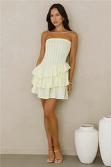 Run This Night Strapless Mini Dress Yellow