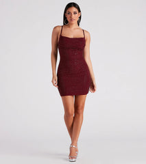 Kadence Formal Heatstone Cowl Neck Bodycon