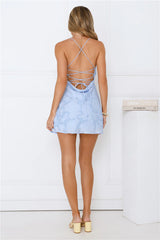 Poolside Glimmer Mini Dress Blue