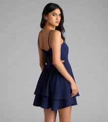 Lovely Day Tie Back Ruffle Skater Dress