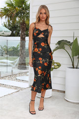 HELLO MOLLY Fool Me Once Midi Dress Black
