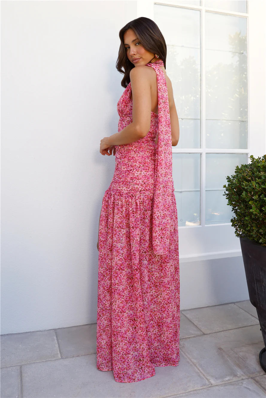 HELLO MOLLY What A Girl Loves Strapless Maxi Dress Pink