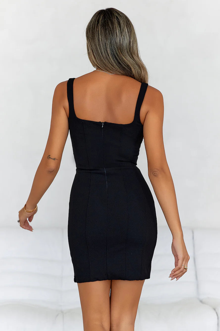 HELLO MOLLY Made You Look Twice Mini Dress Black