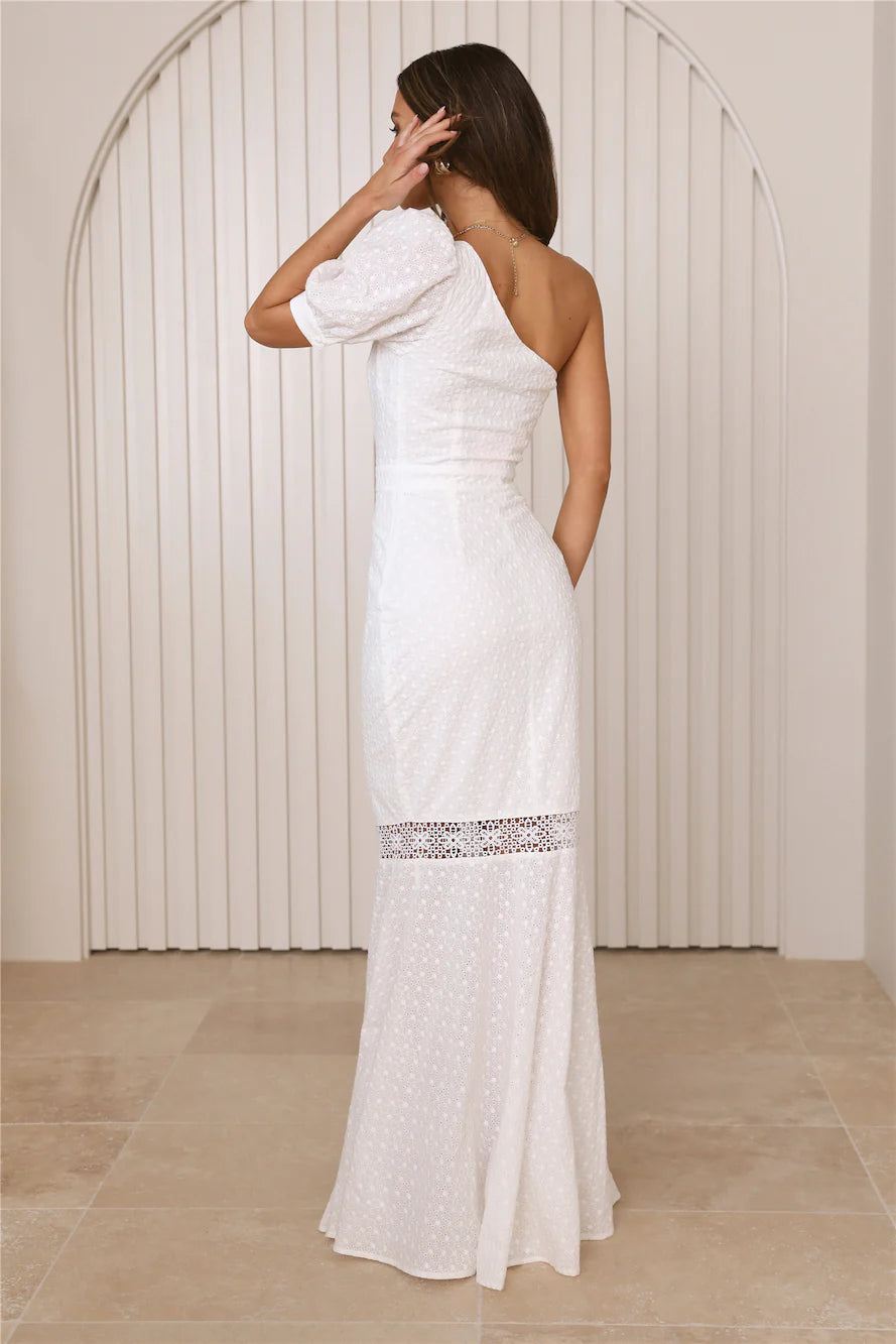 HELLO MOLLY Crystal Heart Maxi Dress White
