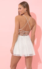 Mesh A-Line Dress in Ivory