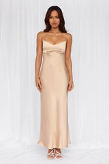 HELLO MOLLY The Samara Satin Maxi Dress Champagne