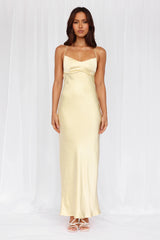 HELLO MOLLY The Samara Satin Maxi Dress Yellow