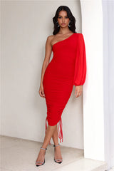 HELLO MOLLY Tango Time Midi Dress Red