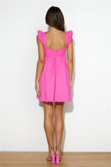 Ready For Brunch Mini Dress Hot Pink