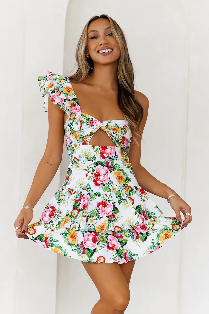 HELLO MOLLY Ruffled Out Dress Floral Print