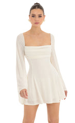 Flare Sleeve Dress in Ivory