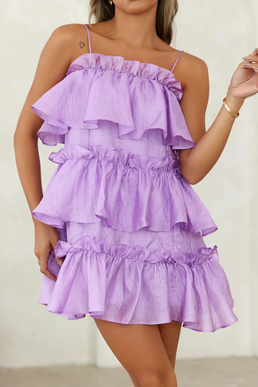 HELLO MOLLY Champagne Towers Mini Dress Violet