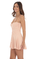 Ruched Dress in Beige