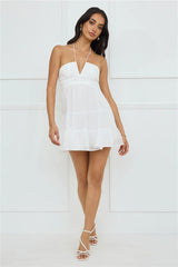 Styled For Sunsets Halter Mini Dress White