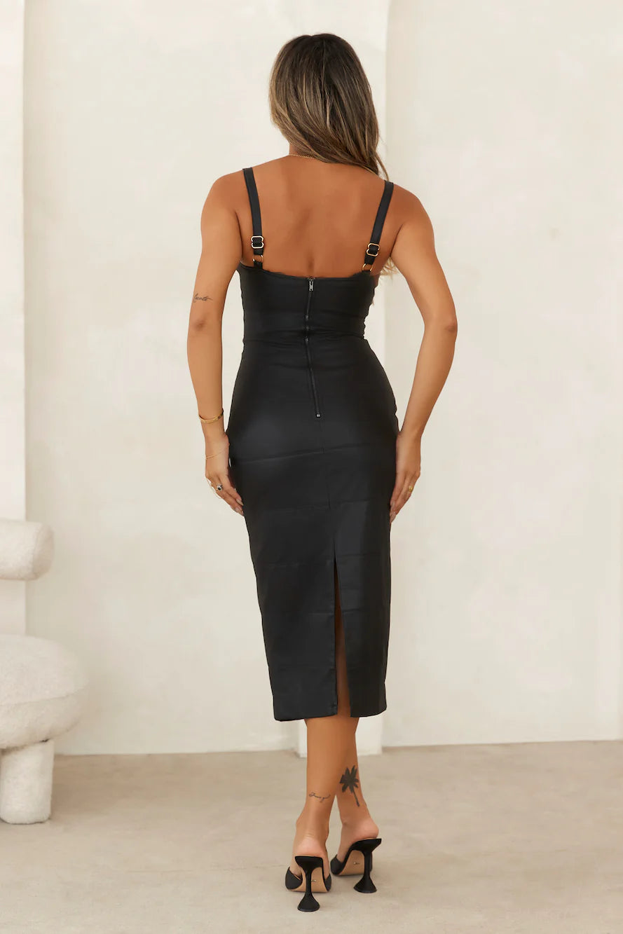 HELLO MOLLY Business Girl Midi Dress Black