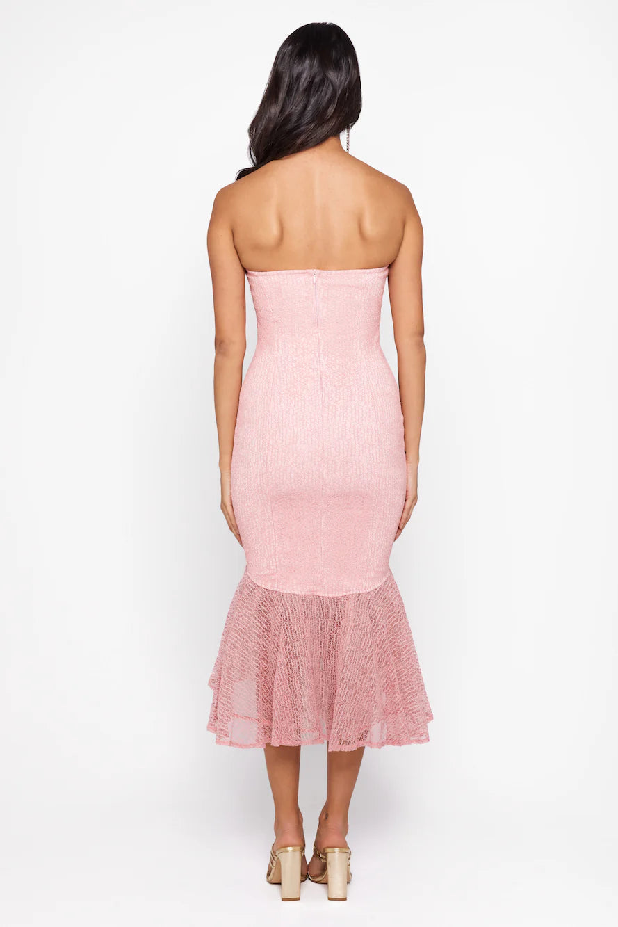 HELLO MOLLY Lovely Heart Midi Dress Pink