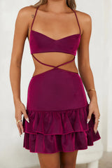 HELLO MOLLY Carousel Mini Dress Berry