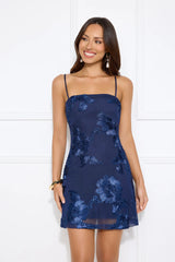 Songs Written Mesh Mini Dress Navy