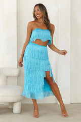 HELLO MOLLY Dancer In The Room Crop Top Blue