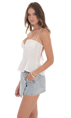 Fit and Flare Strappy Top in White