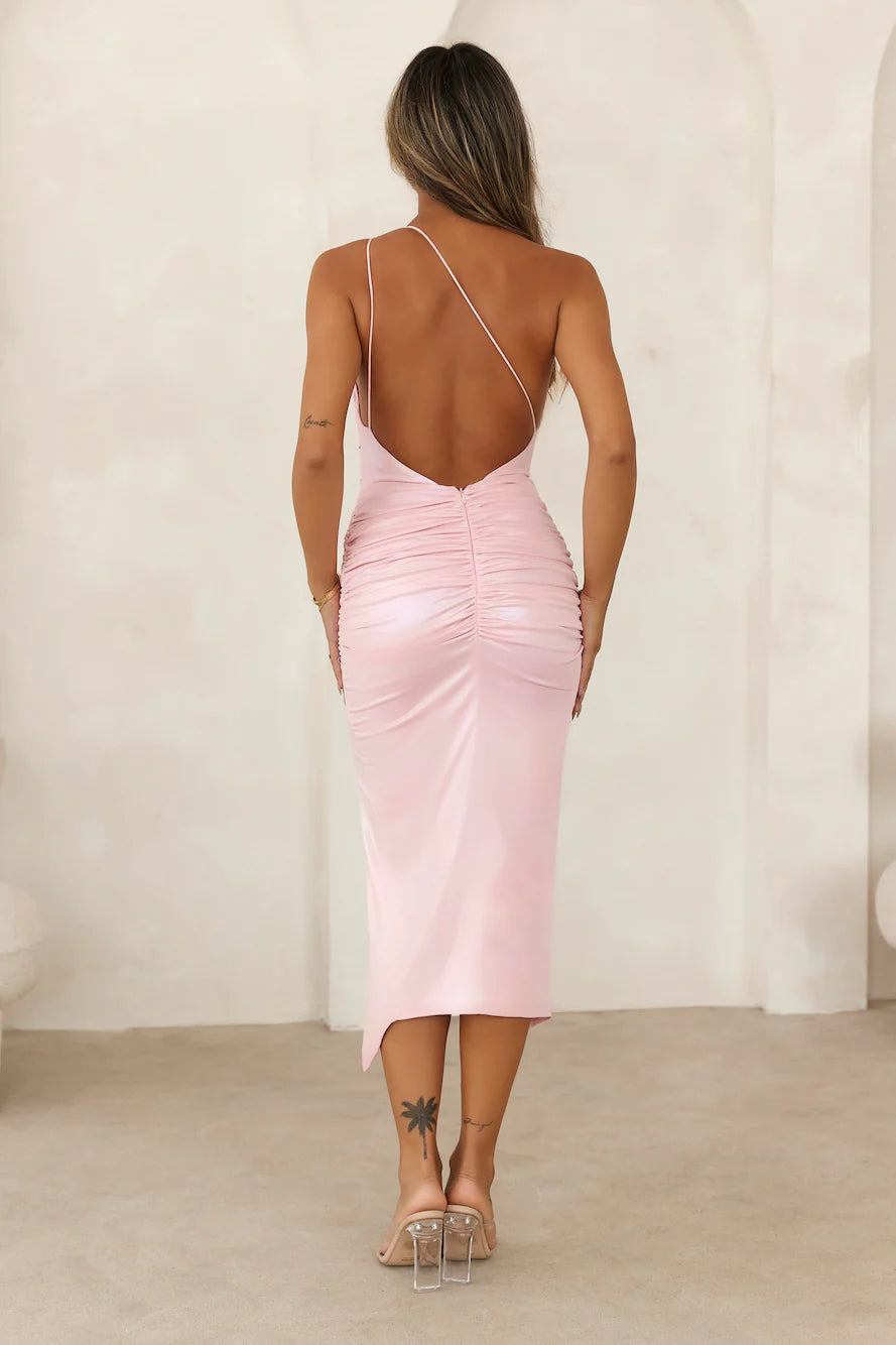 HELLO MOLLY Chasing Lights Midi Dress Pink