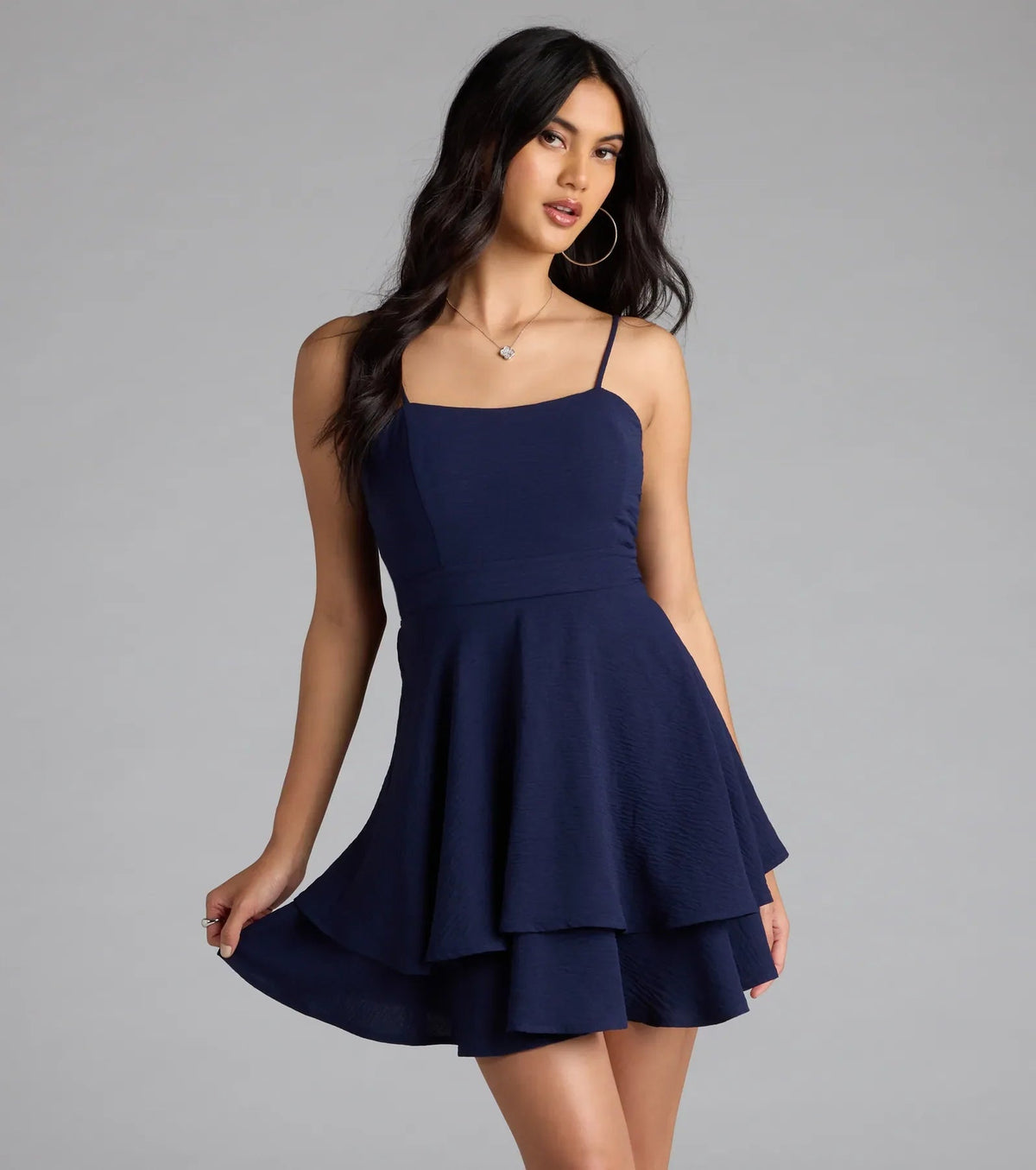 Lovely Day Tie Back Ruffle Skater Dress
