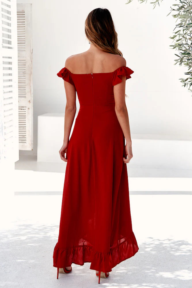HELLO MOLLY Sweeter Than Honey Maxi Dress Red