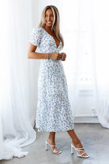 HELLO MOLLY Flower Garden Midi Dress Blue