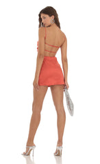 Ruched Bodycon Dress in Orange