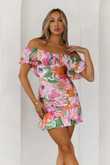 HELLO MOLLY It's Party Time Off The Shoulder Mini Dress Pink