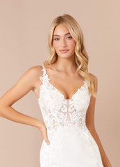 Diamond White Mermaid Sequins Stretch Crepe Dress