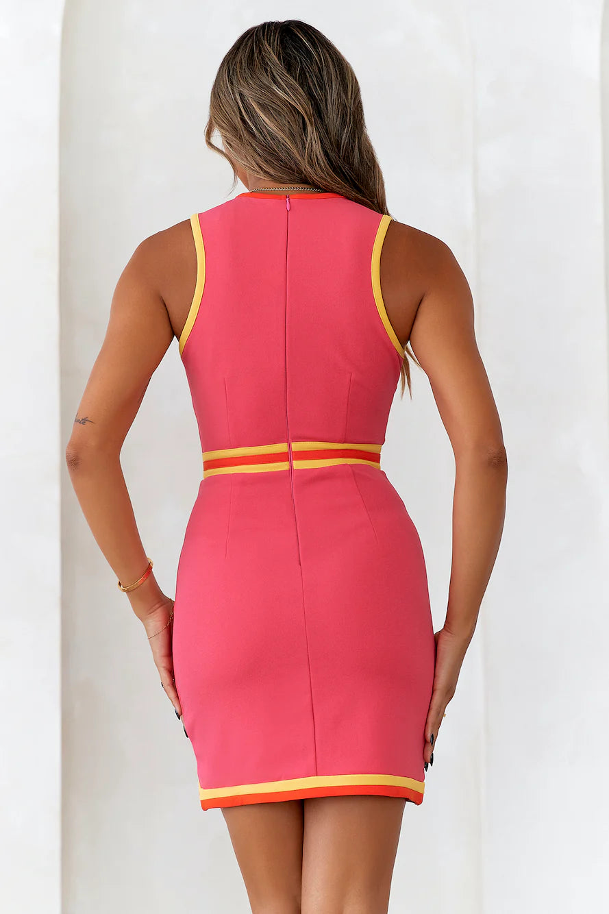 HELLO MOLLY Chase Those Good Vibes Mini Dress Pink
